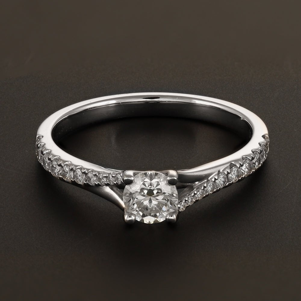 18ct White Gold 0.71ct Diamond Engagement Ring Ring 6001227RingsRetroGold