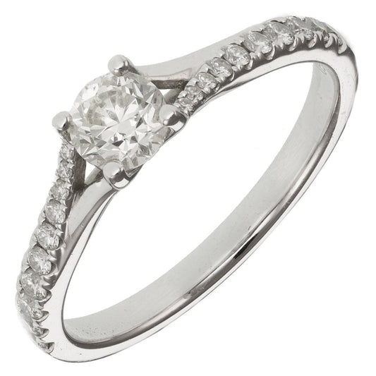 18ct White Gold 0.71ct Diamond Engagement Ring Ring 6001227RingsRetroGold