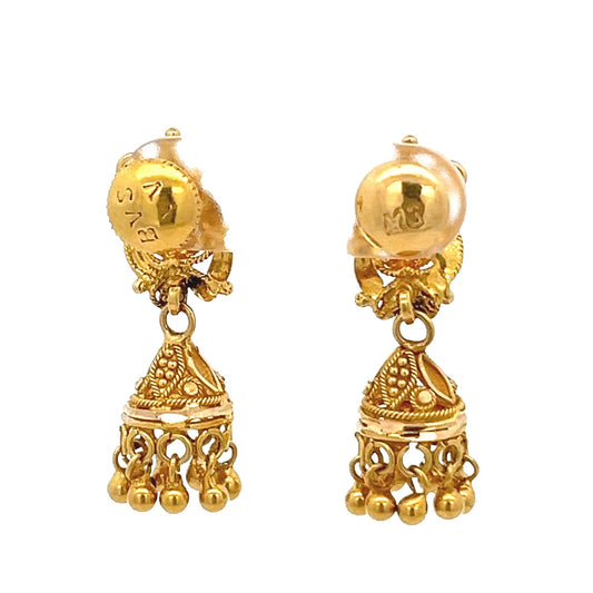 18ct yellow gold bead drop earrings 06003512EarringRetroGold