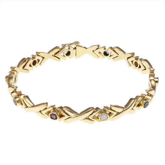 18ct Yellow Gold Kiss Gemstone Bracelet 5421Bangles / BraceletsRetroGold