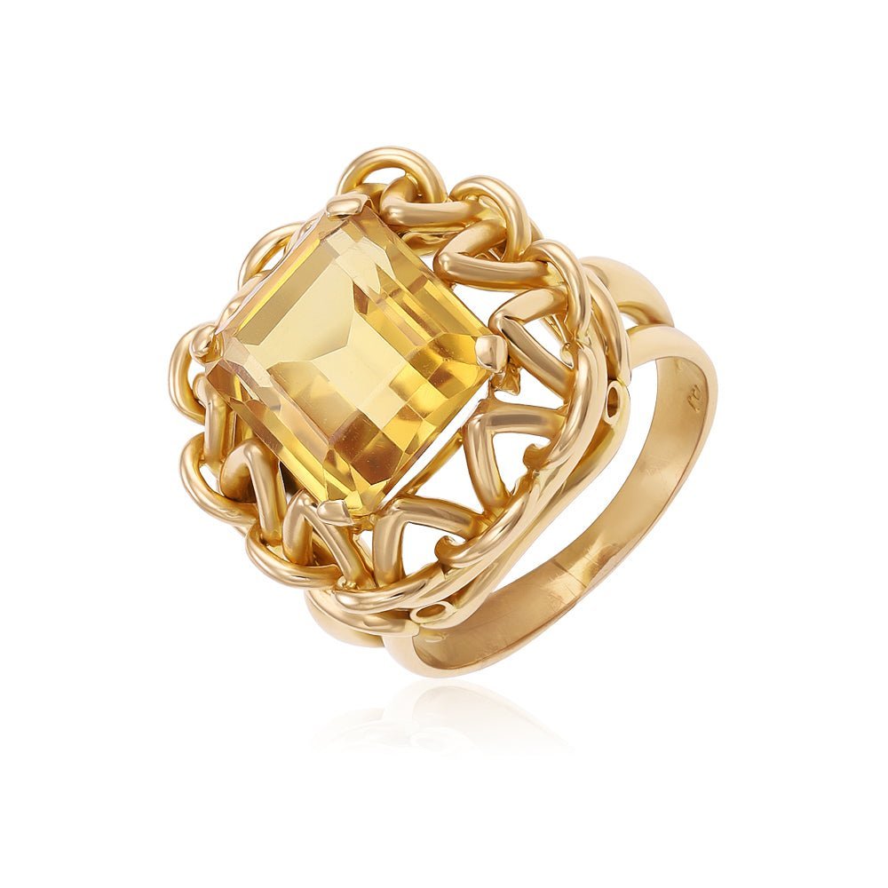 18ct yellow gold Pre-owned quartz ring 6265RingsRetroGold