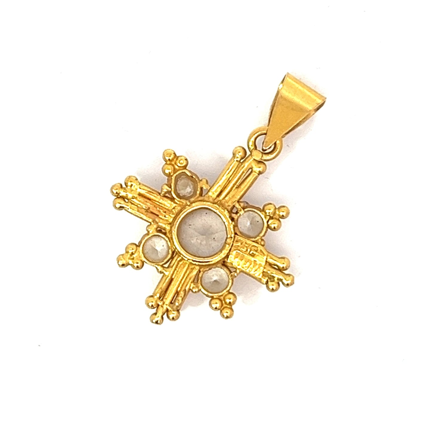 21ct solid gold cross pendant with cubic zirconia stone 01002313RetroGold