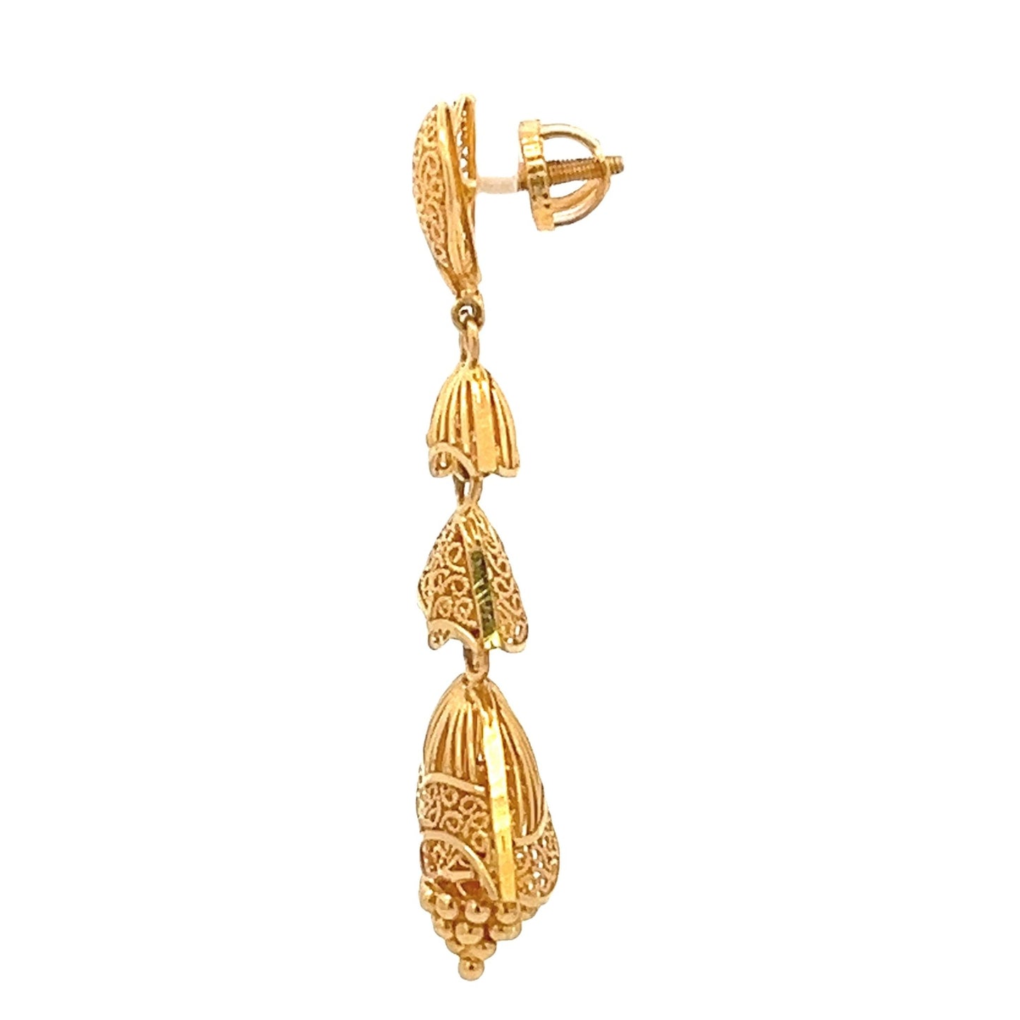 22ct solid gold drop earrings 002296EarringRetroGold