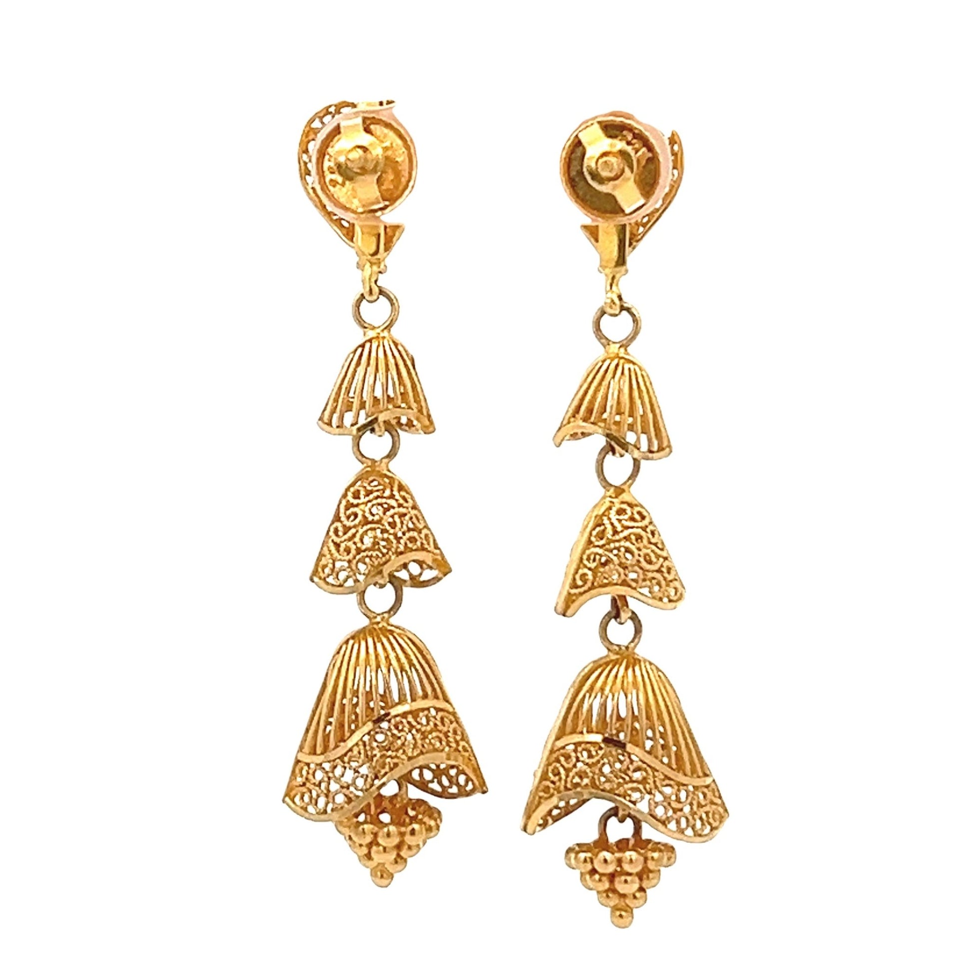 22ct solid gold drop earrings 002296EarringRetroGold