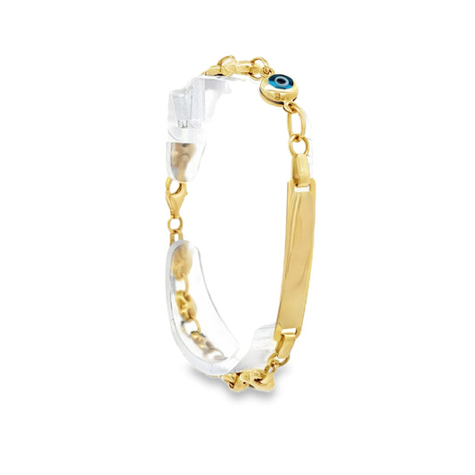 New 14ct yellow gold bracelet with EvilEye charm 02022110