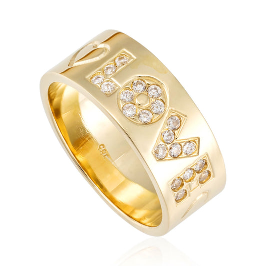 14ct yellow gold 'LOVE' ring 03002369