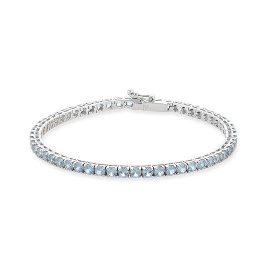 18ct white gold bracelet with sky blue gemstones 02027975