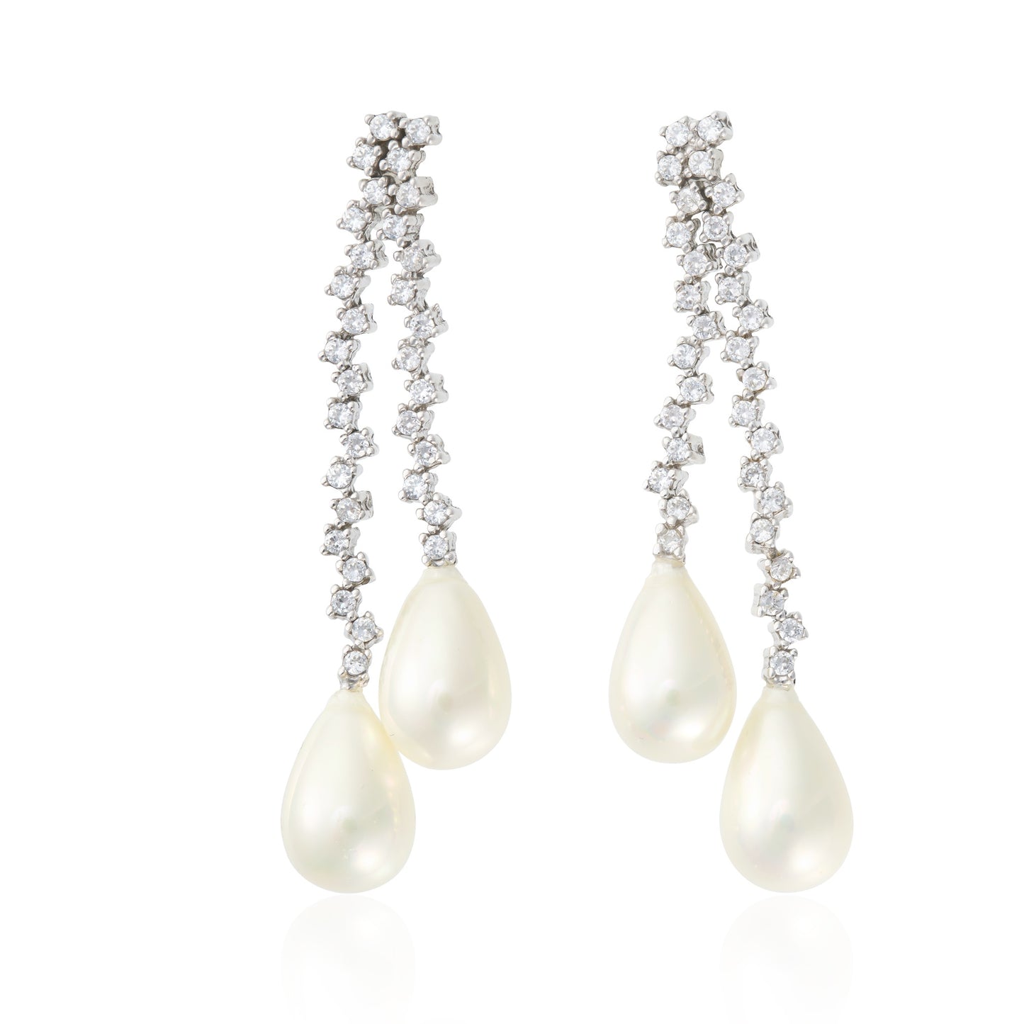 18ct drop earrings with diamonds and pearls 02029342