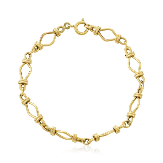 9ct yellow gold wire link bracelet 07001462