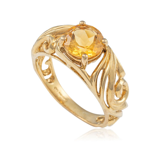 9ct yellow gold ring with stone 08000332