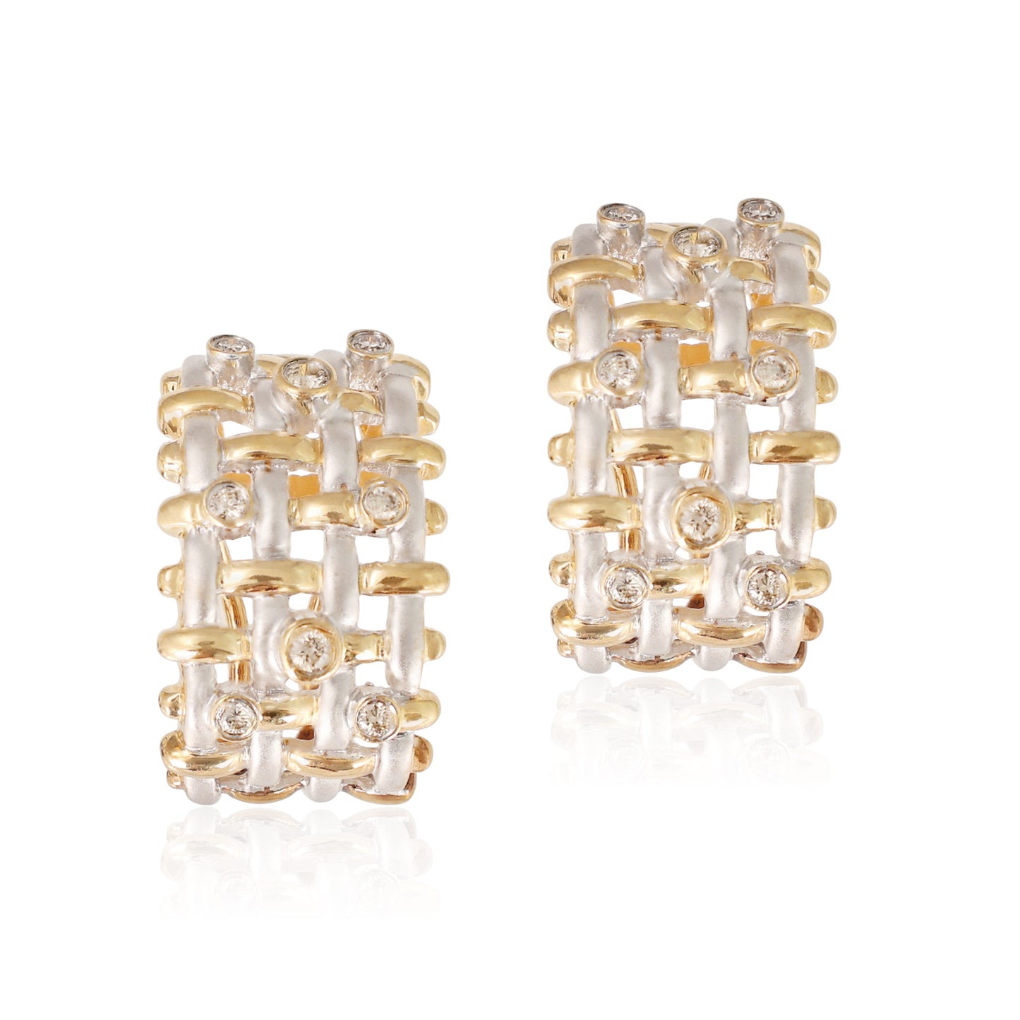 14ct multicolour gold earrings with diamonds 08001098