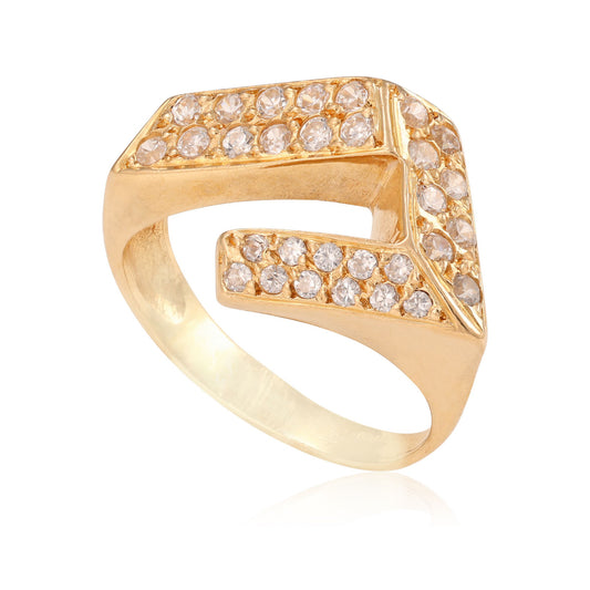 18ct yellow gold ring with stones 08001163