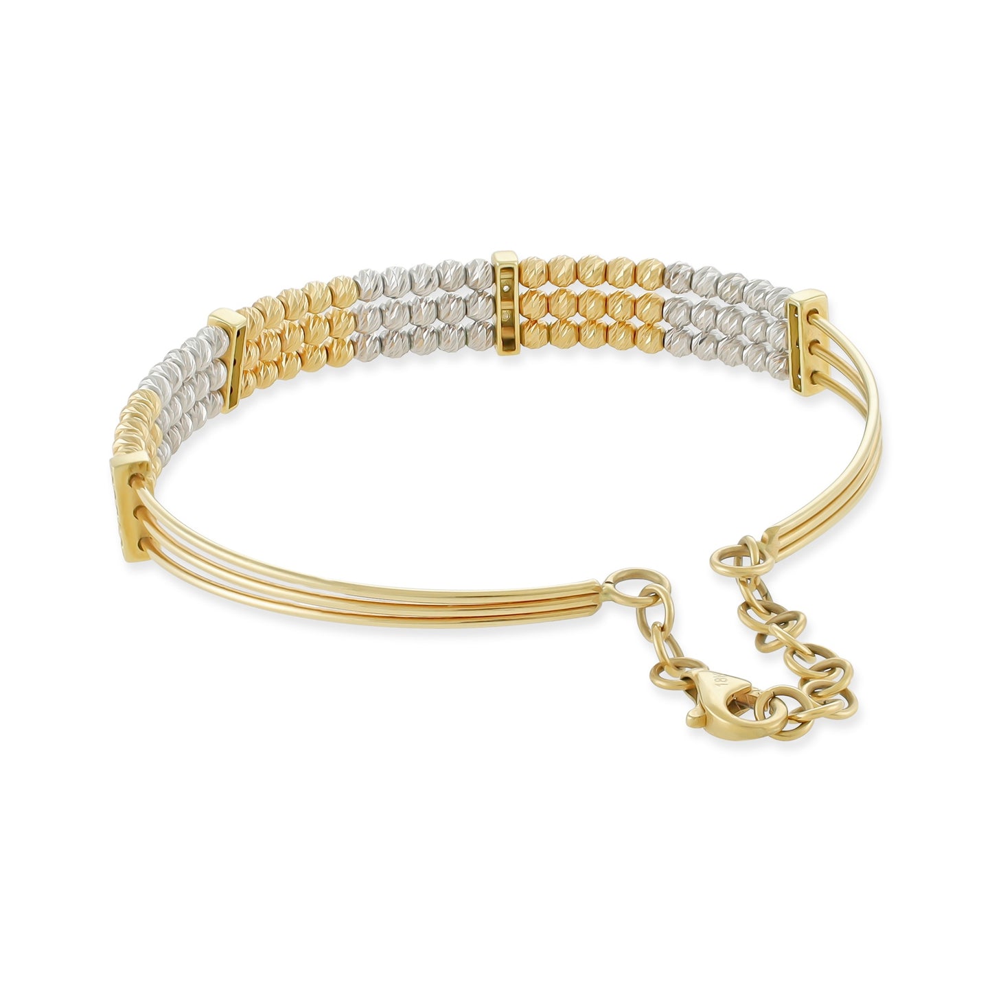 18ct yellow gold bracelet/bangle with yellow and white ball design 01002544