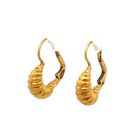 18ct yellow gold croissant earrings 08000819