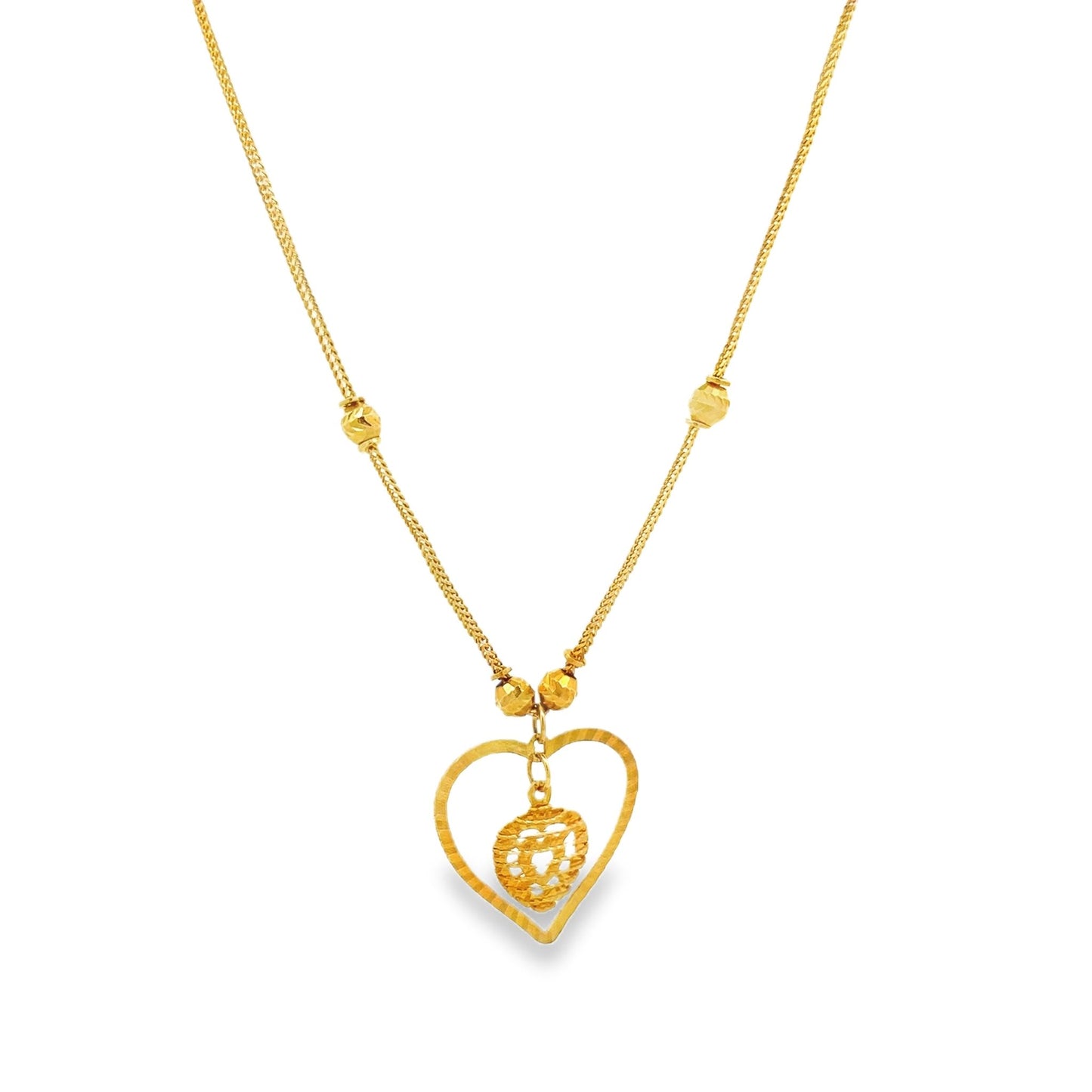 22ct yellow gold chain with heart pendant FCA03026960-4