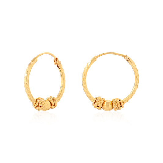 22ct yellow gold hoop earrings 05001812