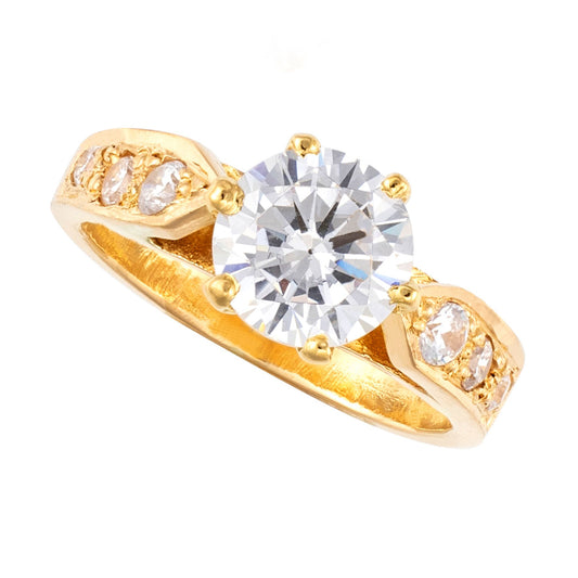 22ct yellow gold ring with stones 01002628