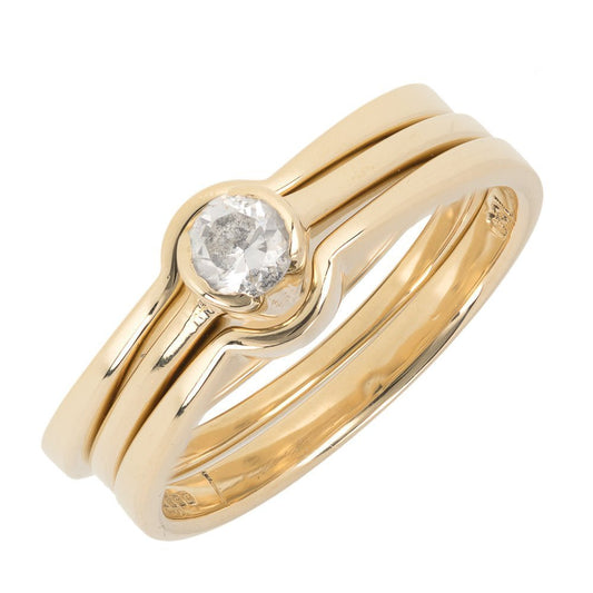 18ct Gold Solitaire Bridal Set CZ Ring F02000072RingsRetroGold