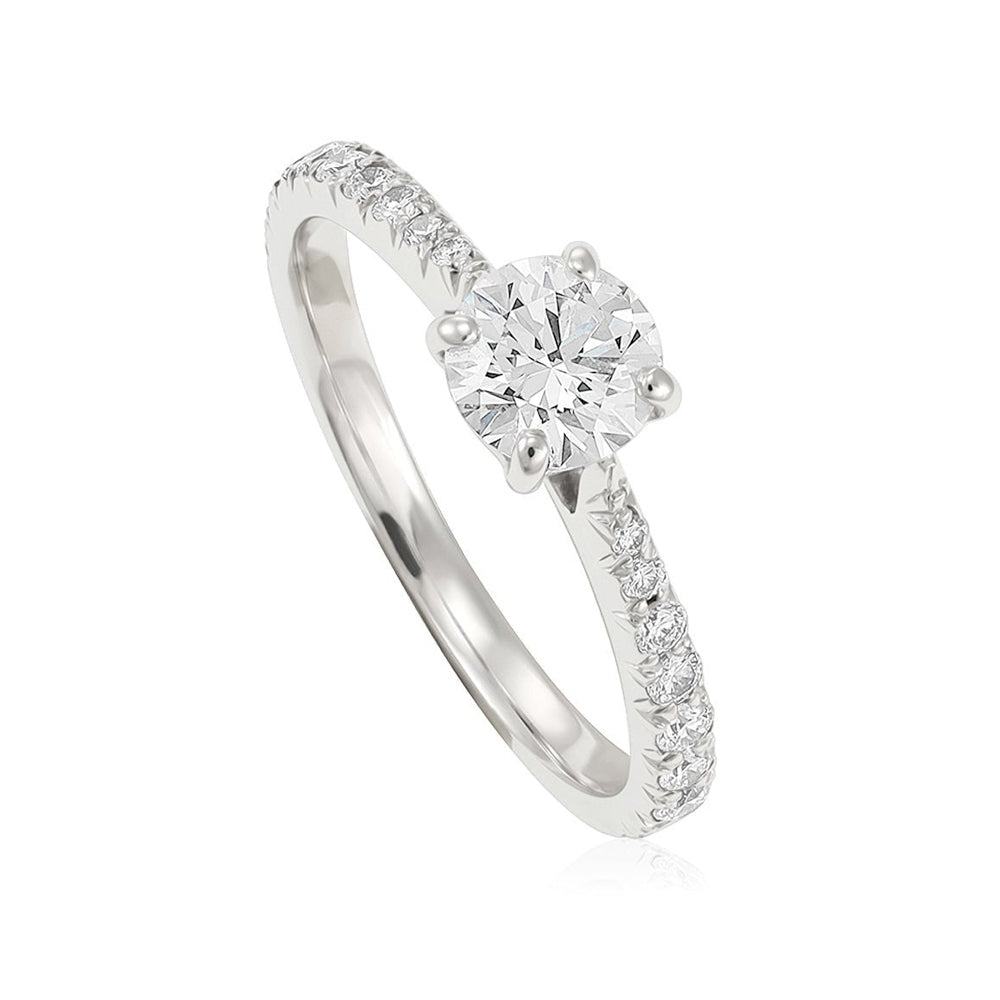 18ct White Gold 0.91ct E/VS2 Diamond Solitaire 3862