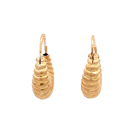 18ct yellow gold croissant style earrings 08000820EarringRetroGold