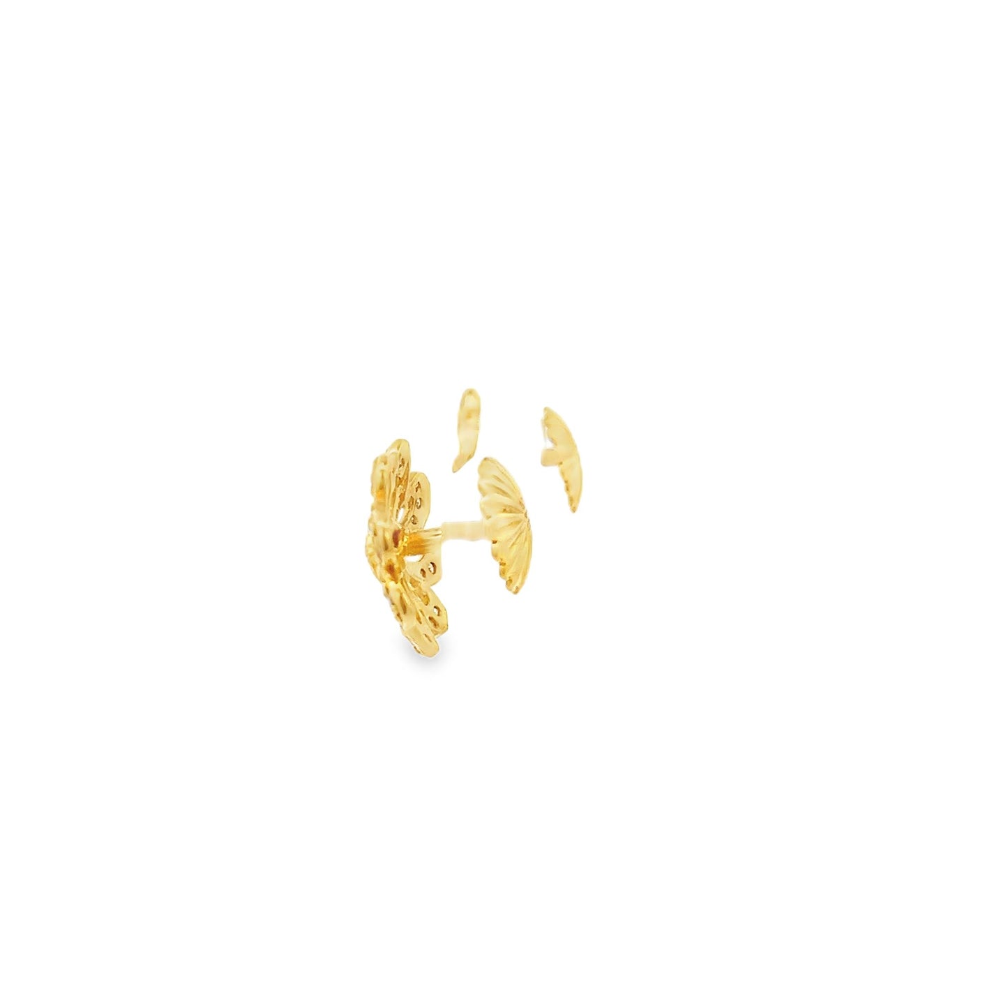 22ct yellow gold pre-owned flower design earrings FCA06010795-2