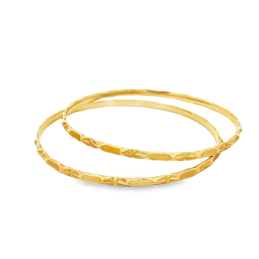 22ct yellow gold pre-owned bangle set FCA050059742-2