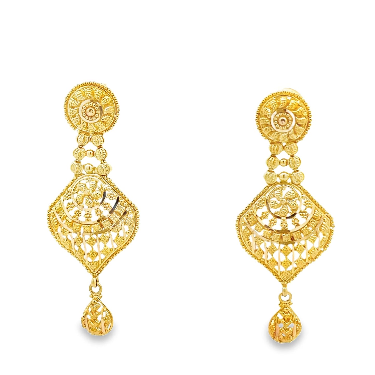 New 22ct yellow gold drop earrings 02017685