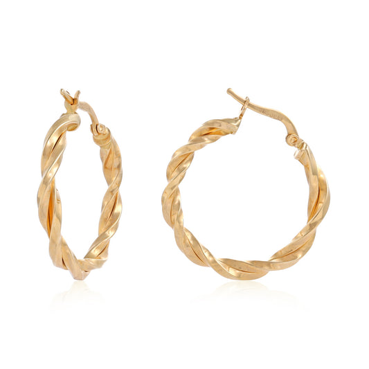 New 14ct yellow gold hoop earrings 02021291