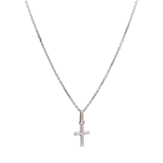 9ct white gold second-hand chain with cross 00006885