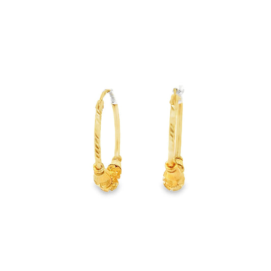 New 22ct yellow gold hoop earrings 02020122