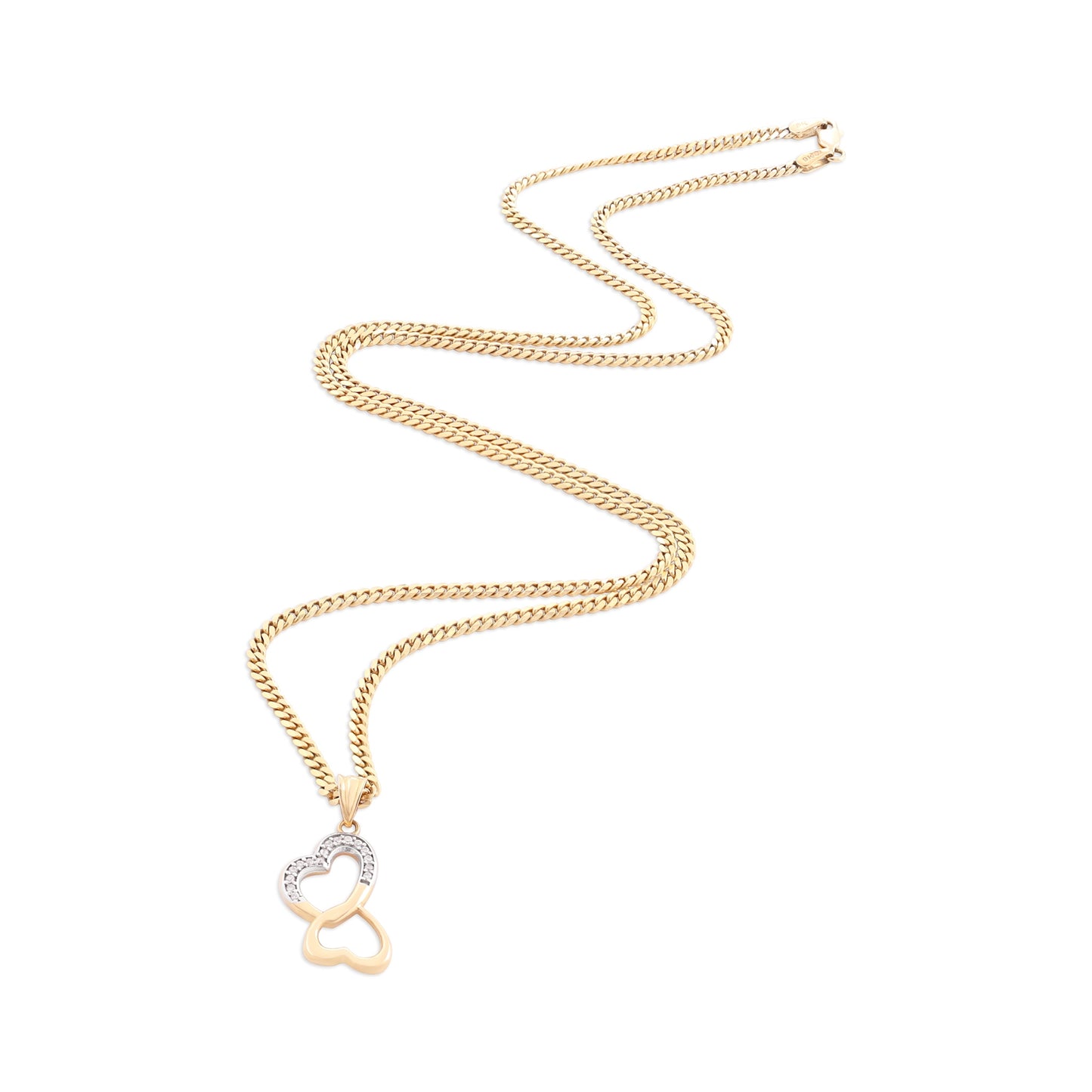 9ct yellow gold chain with heart pendant 02031640