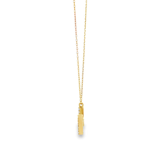 New 14ct yellow gold chain with H initial pendant 02021660