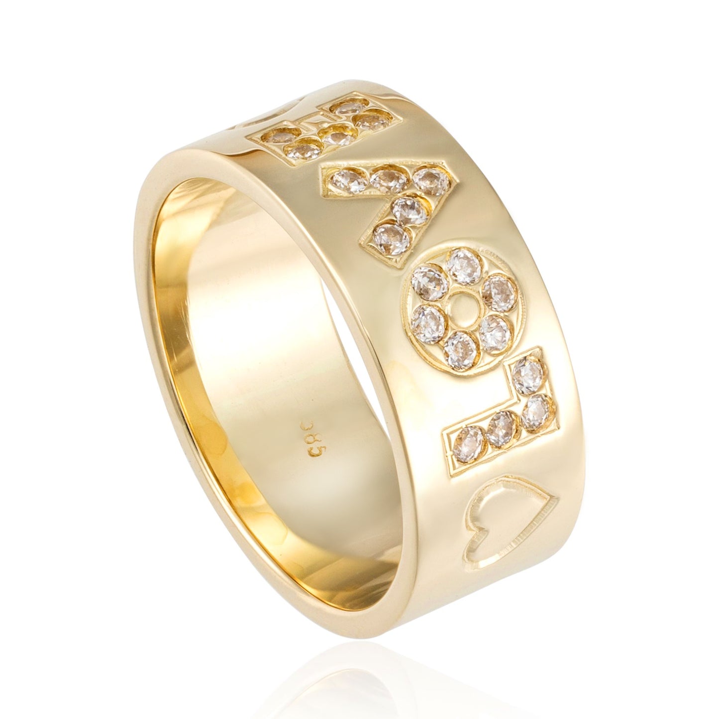 14ct yellow gold 'LOVE' ring 03002369