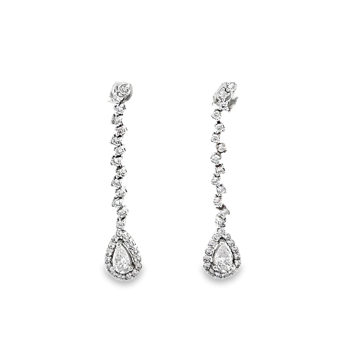 18ct white gold drop earrings 02029341