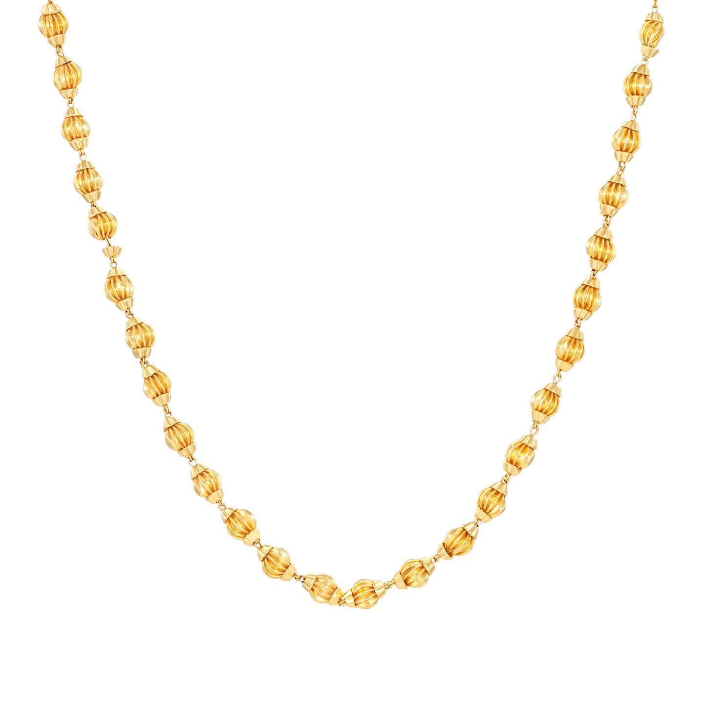 22ct yellow gold pre-owned ball design necklace 02033408