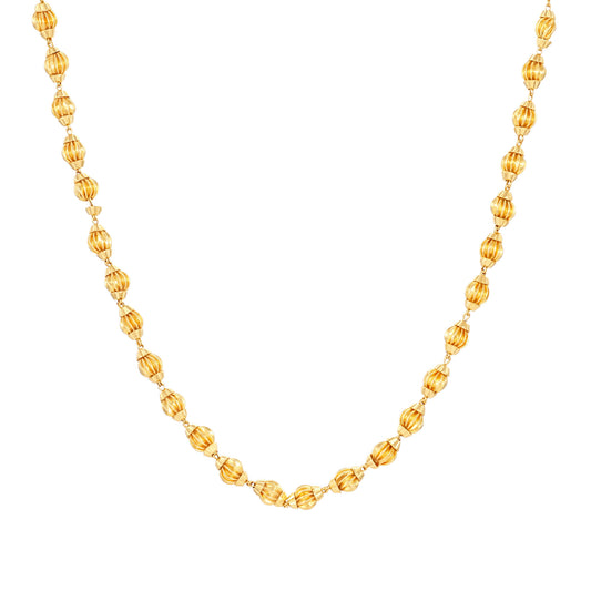 22ct yellow gold pre-owned ball design necklace 02033408