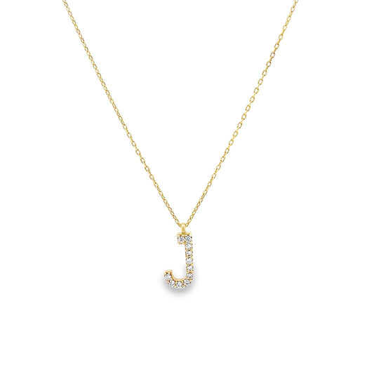 New 14ct yellow gold chain with J initial pendant 02021668