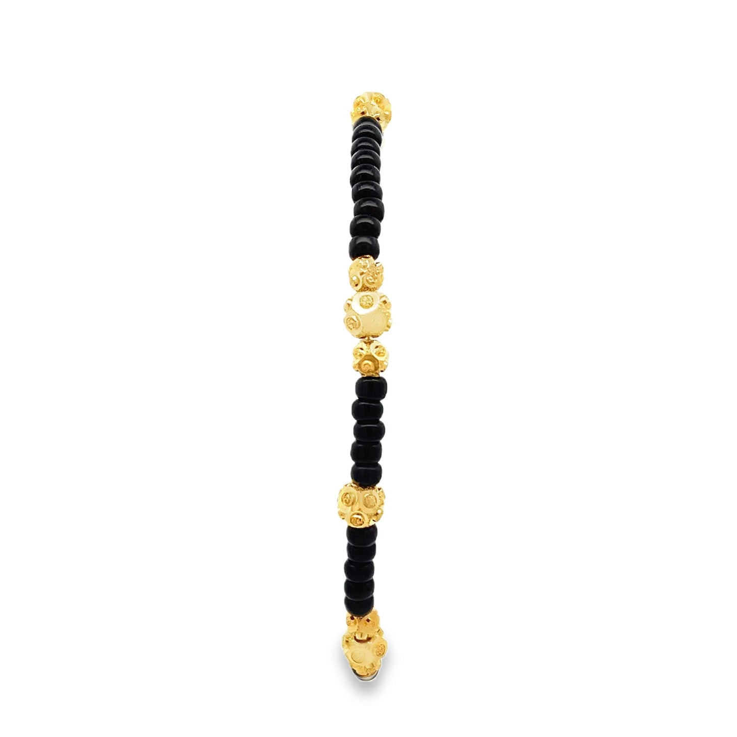 New 22ct yellow gold baby bracelet with black beads PZ823-BN34