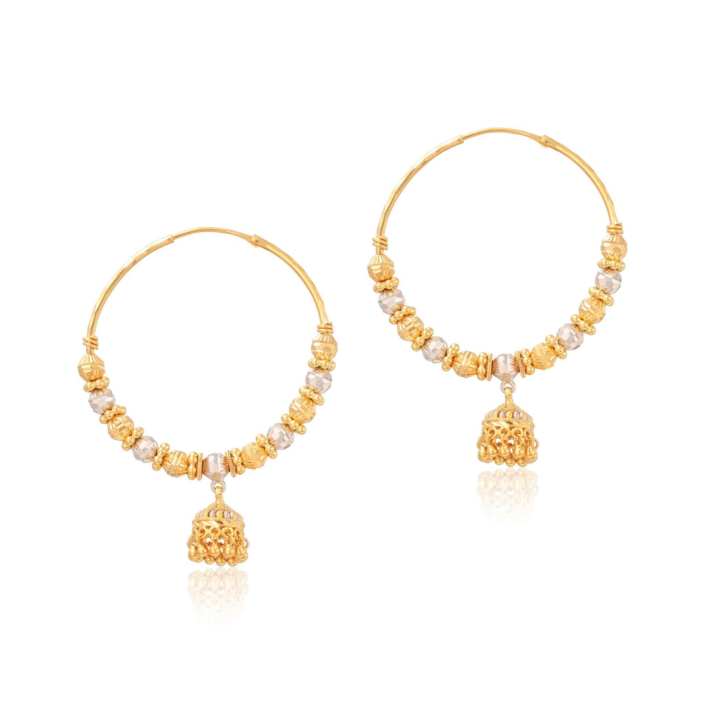 18ct yellow gold hoop earrings with droplets 07001912