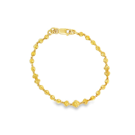 New 22ct yellow gold ball design bracelet 02023009