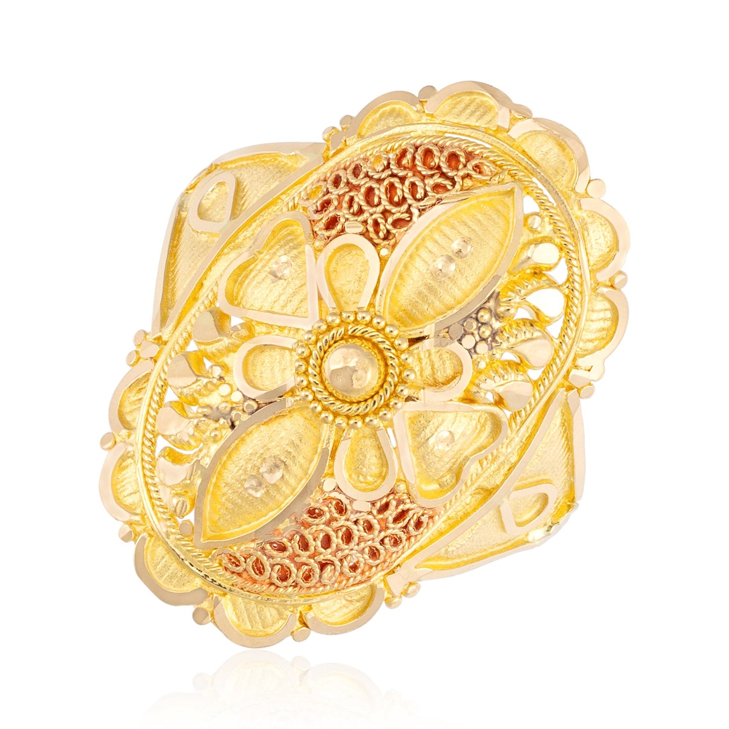 22ct yellow gold flower lace ring 11000076