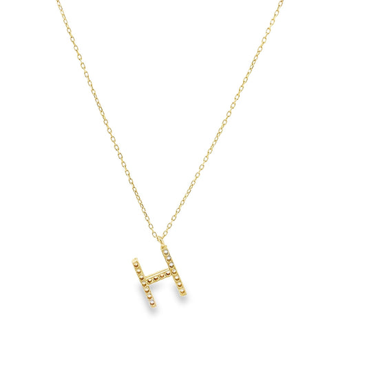 New 14ct yellow gold chain with initial H 02021658