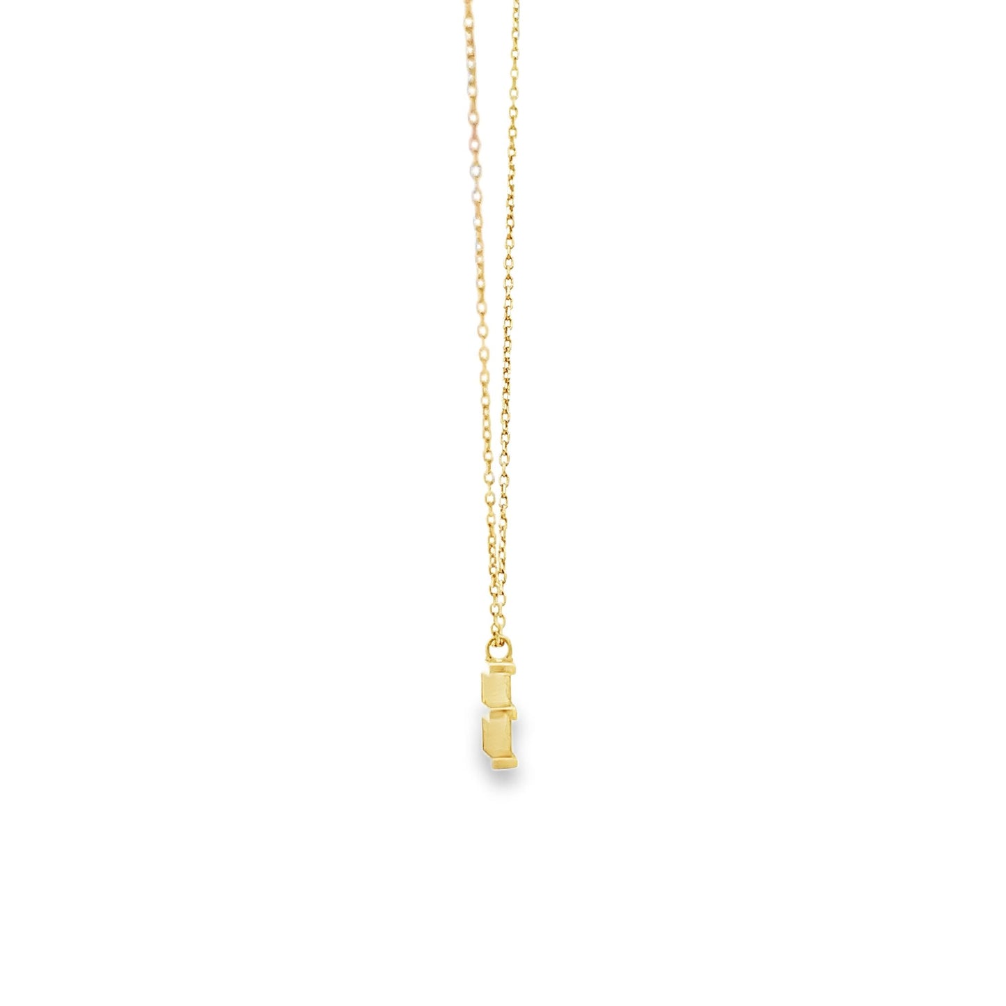 New 14ct yellow gold chain with E initial pendant 02021672