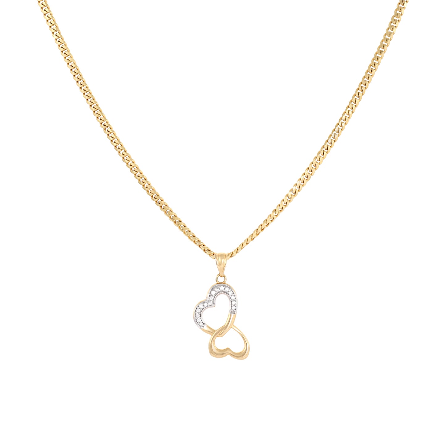 9ct yellow gold chain with heart pendant 02031640