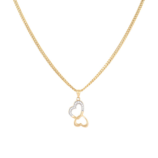 9ct yellow gold chain with heart pendant 02031640