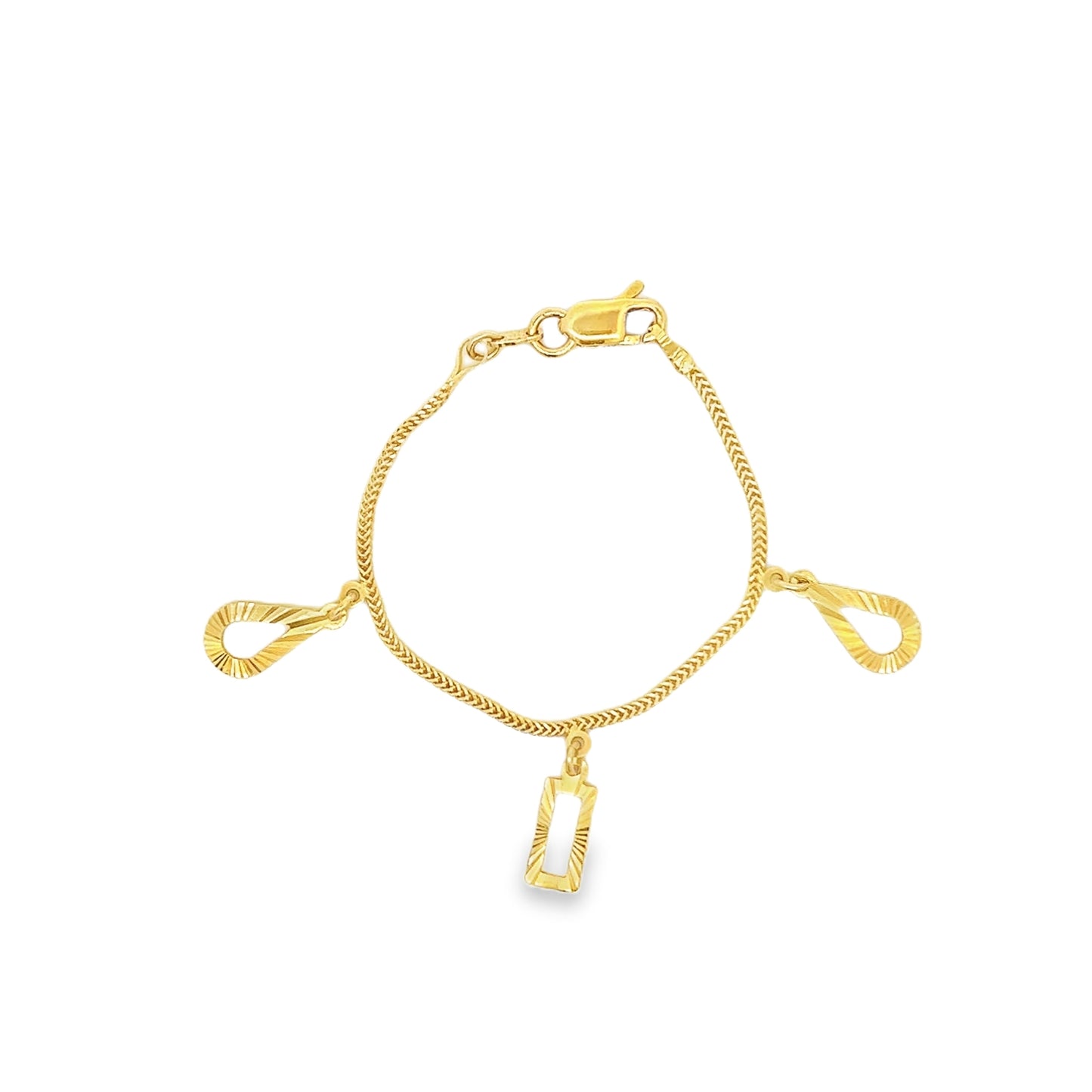 New 22ct yellow gold bracelet with charms for kids 02023068