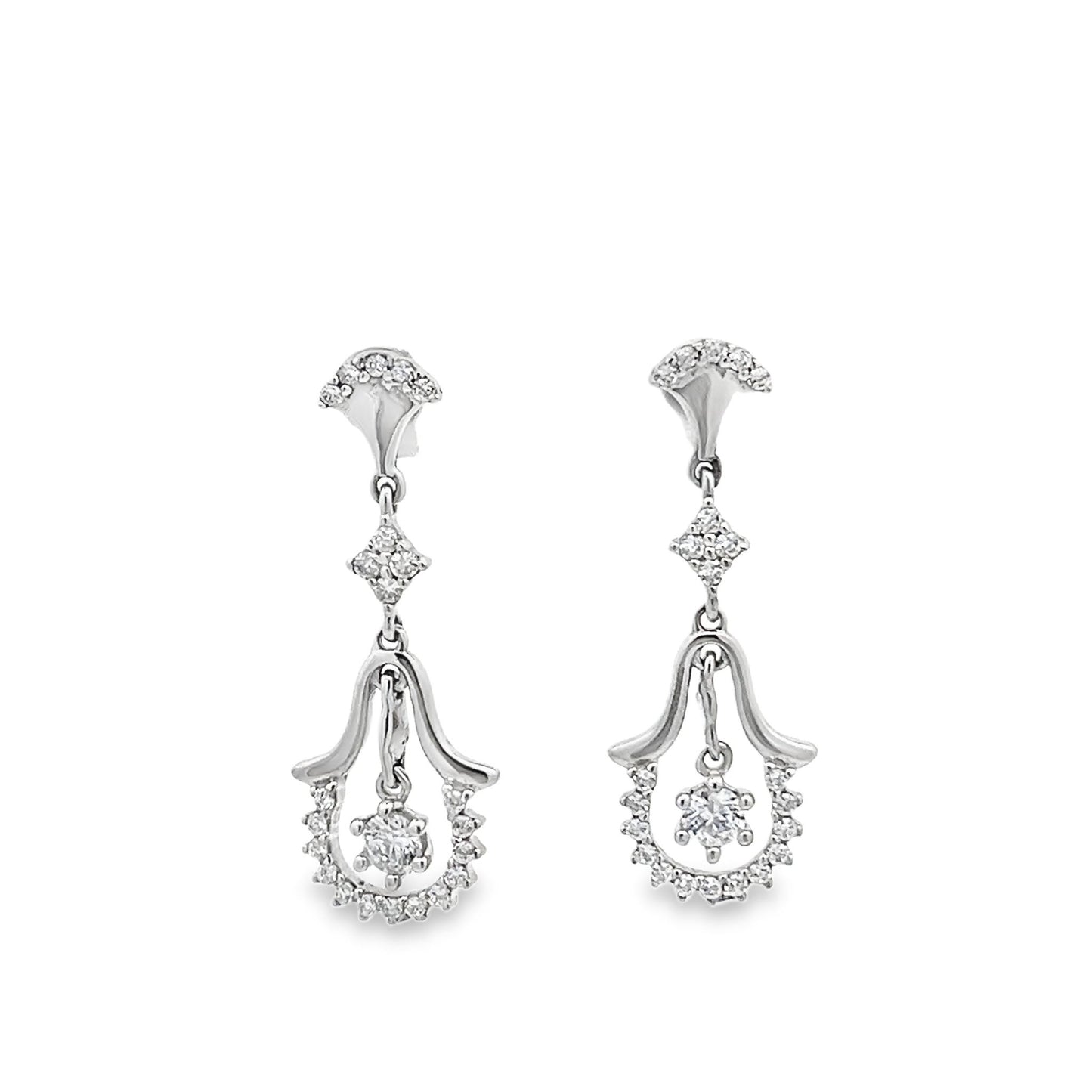 18ct white gold drop earrings 02029345