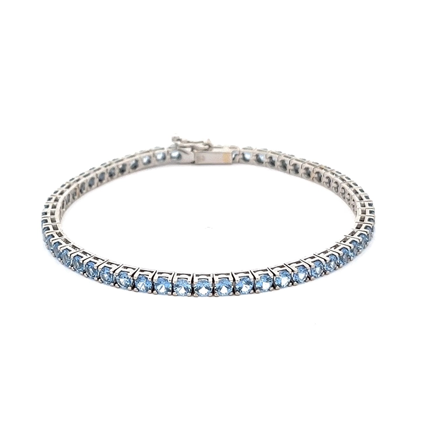 18ct white gold bracelet with sky blue gemstones 02027975