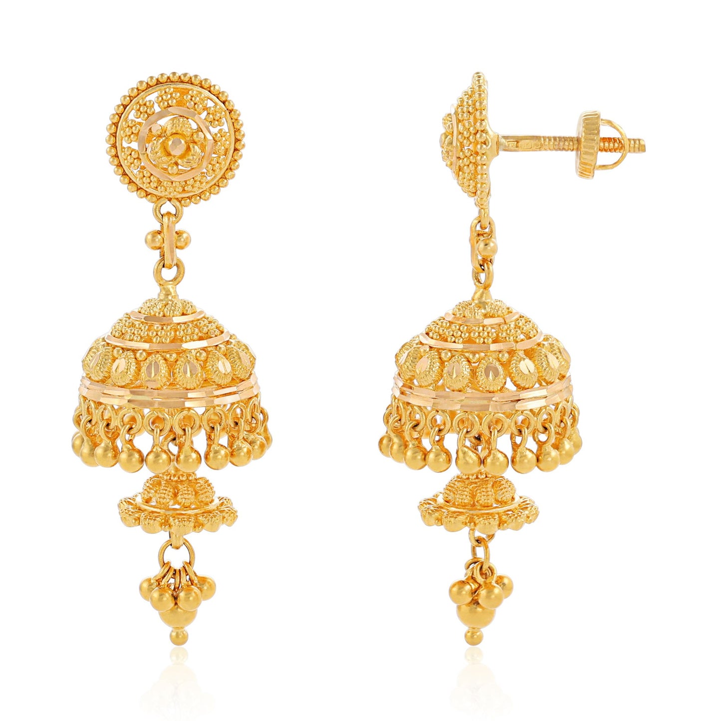 New 22ct yellow gold Jhumka earrings 02020734