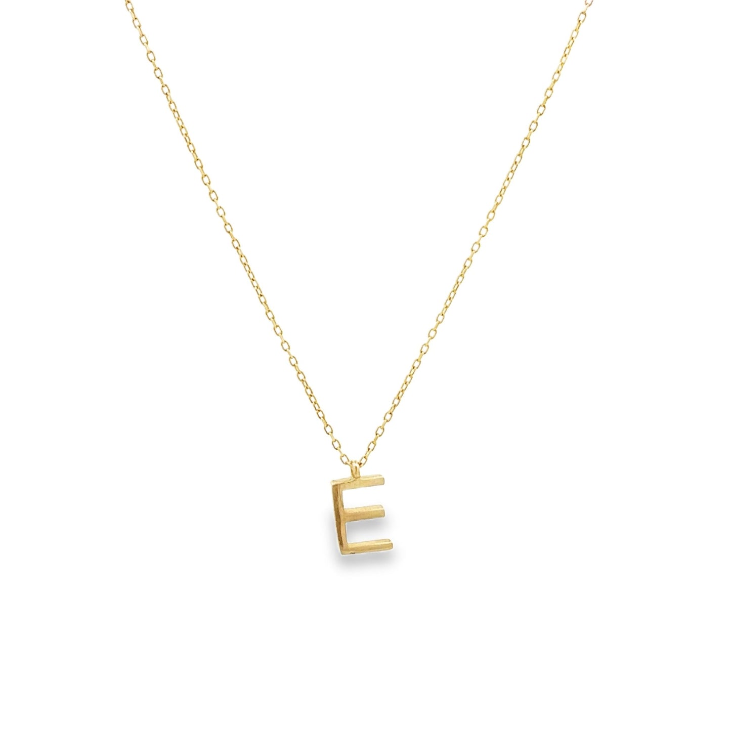 New 14ct yellow gold chain with E initial pendant 02021672